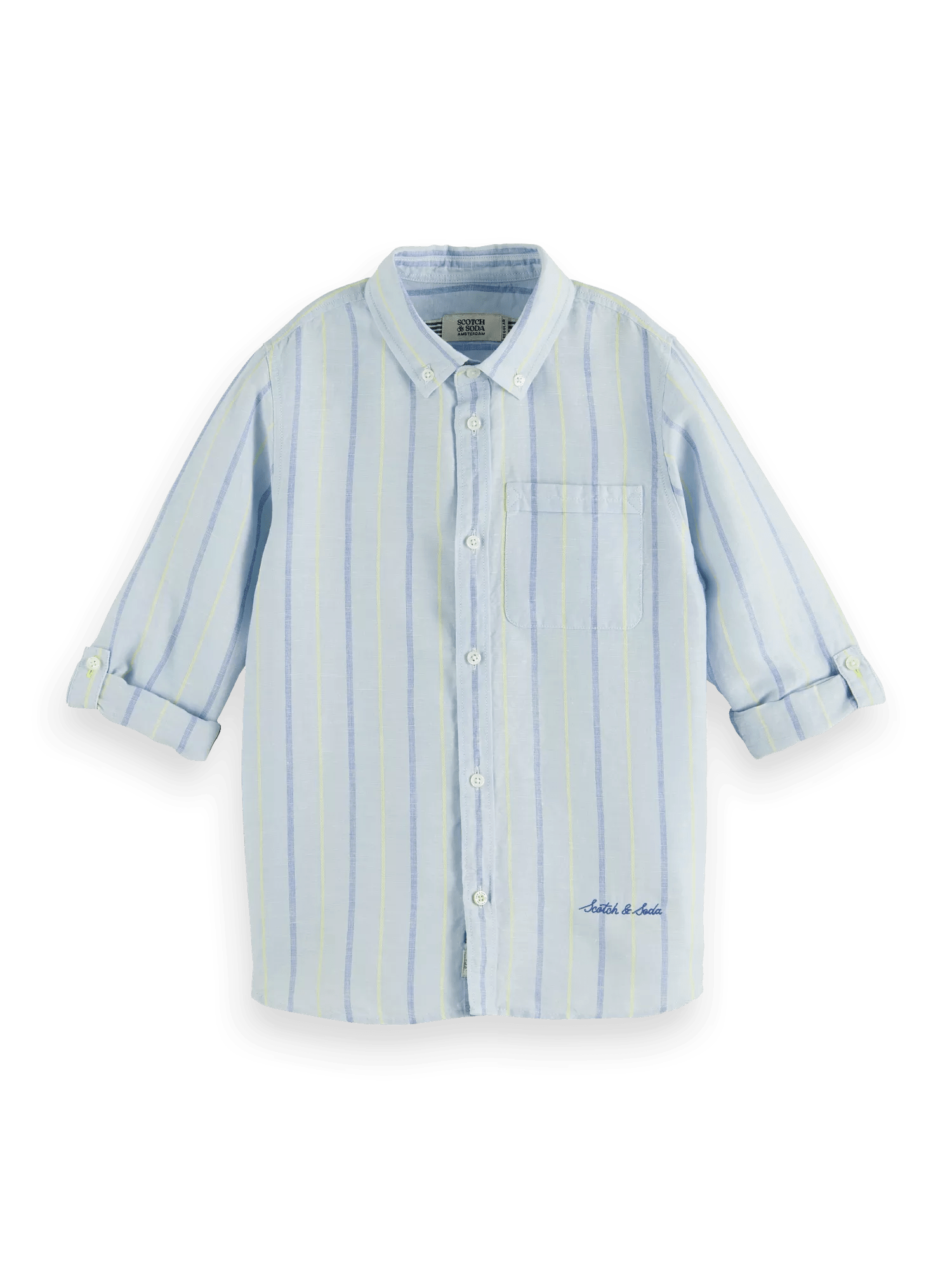Scotch & Soda Yarn-dyed long-sleeved linen shirt FNT