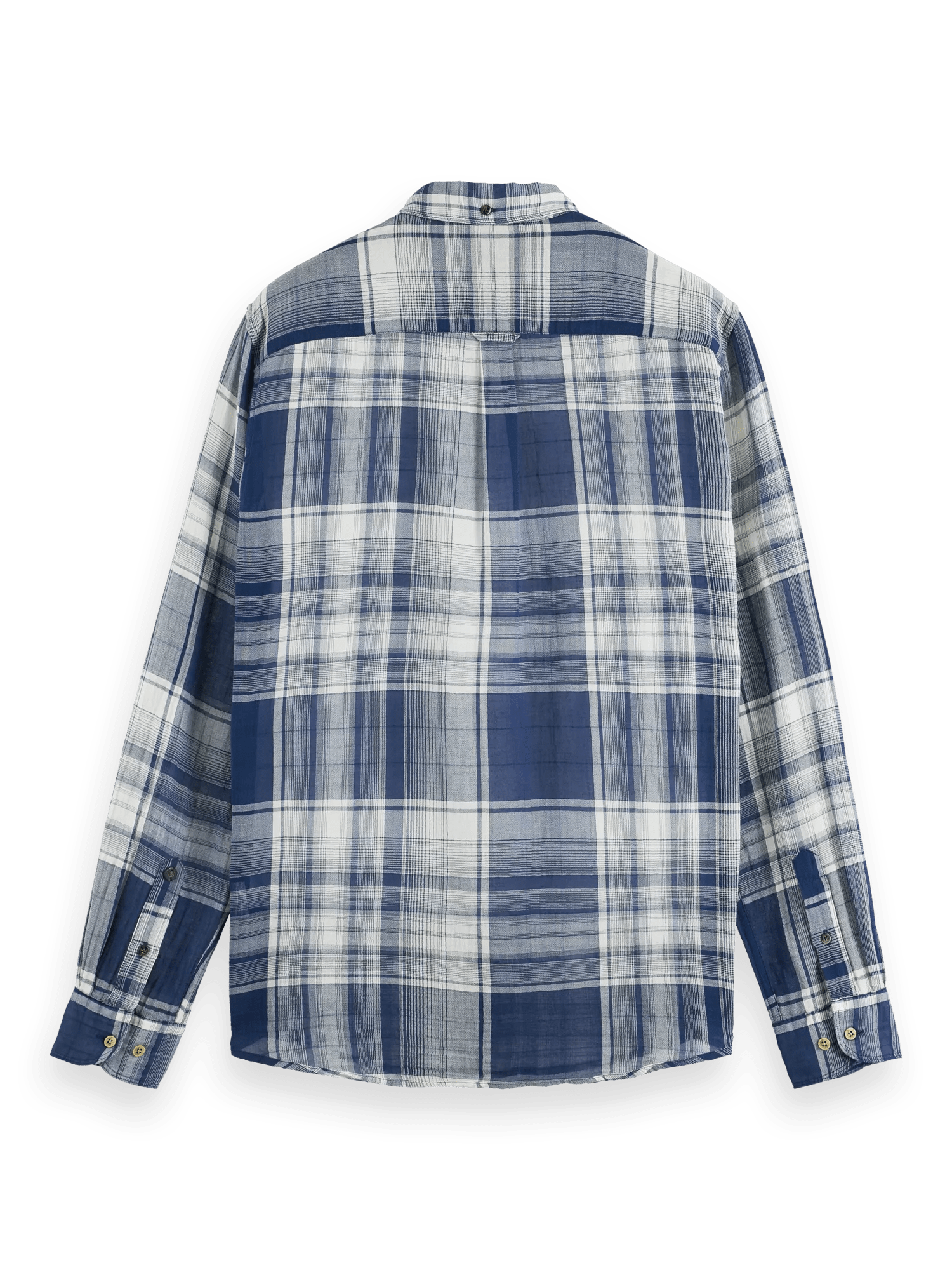 Scotch & Soda Light weight voile seersucker shirt in checks BCK