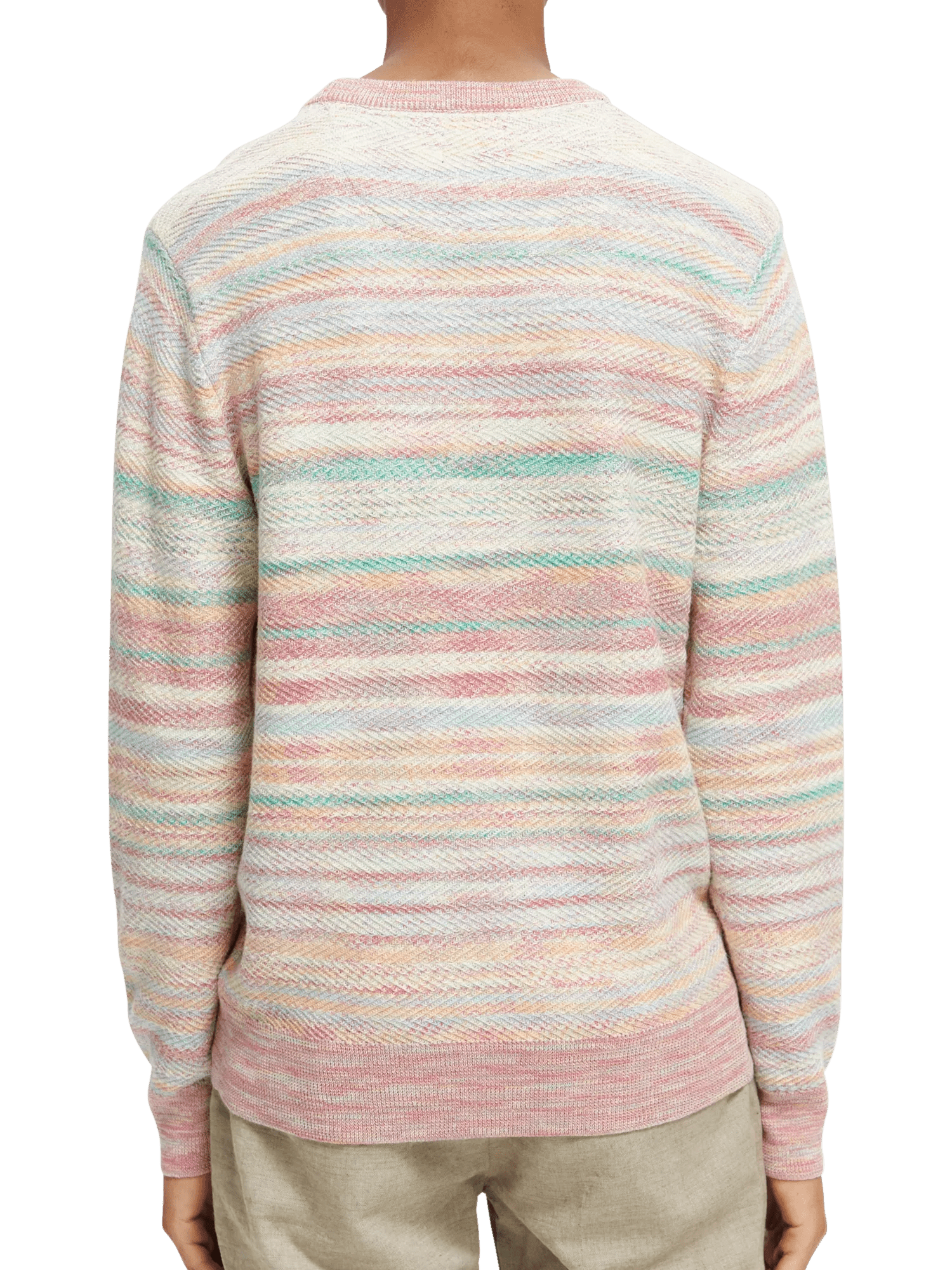 Scotch & Soda Structured knit space-dye crewneck pullover NHD-BCK