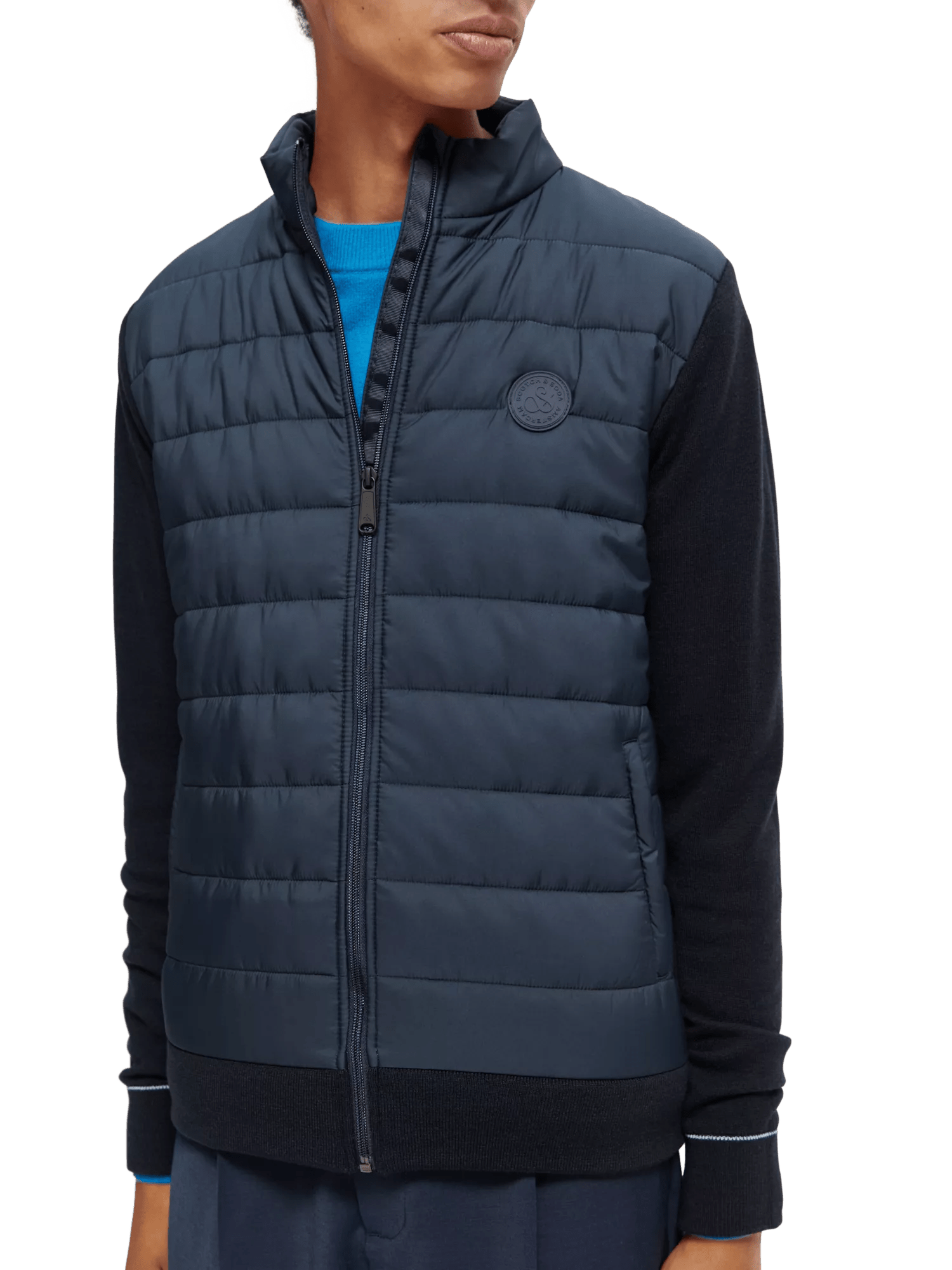 Scotch & Soda Padded jacket with knitted sleeves and back panel NHD-DTL1