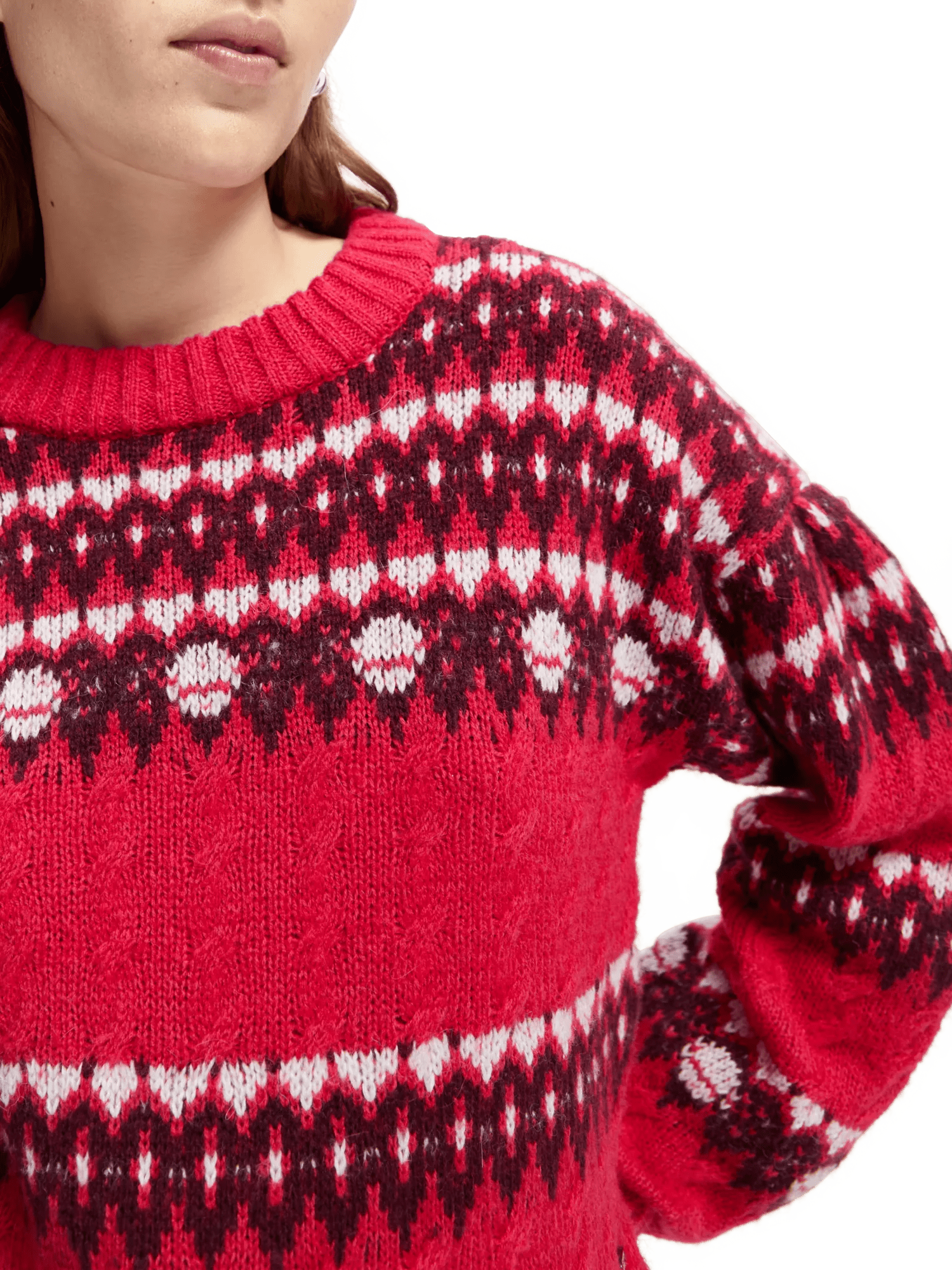 Scotch & Soda Cable knit Fair Isle sweater NHD-DTL1