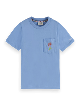Scotch & Soda Regular fit T-shirt met borduursel op de borstzak FNT