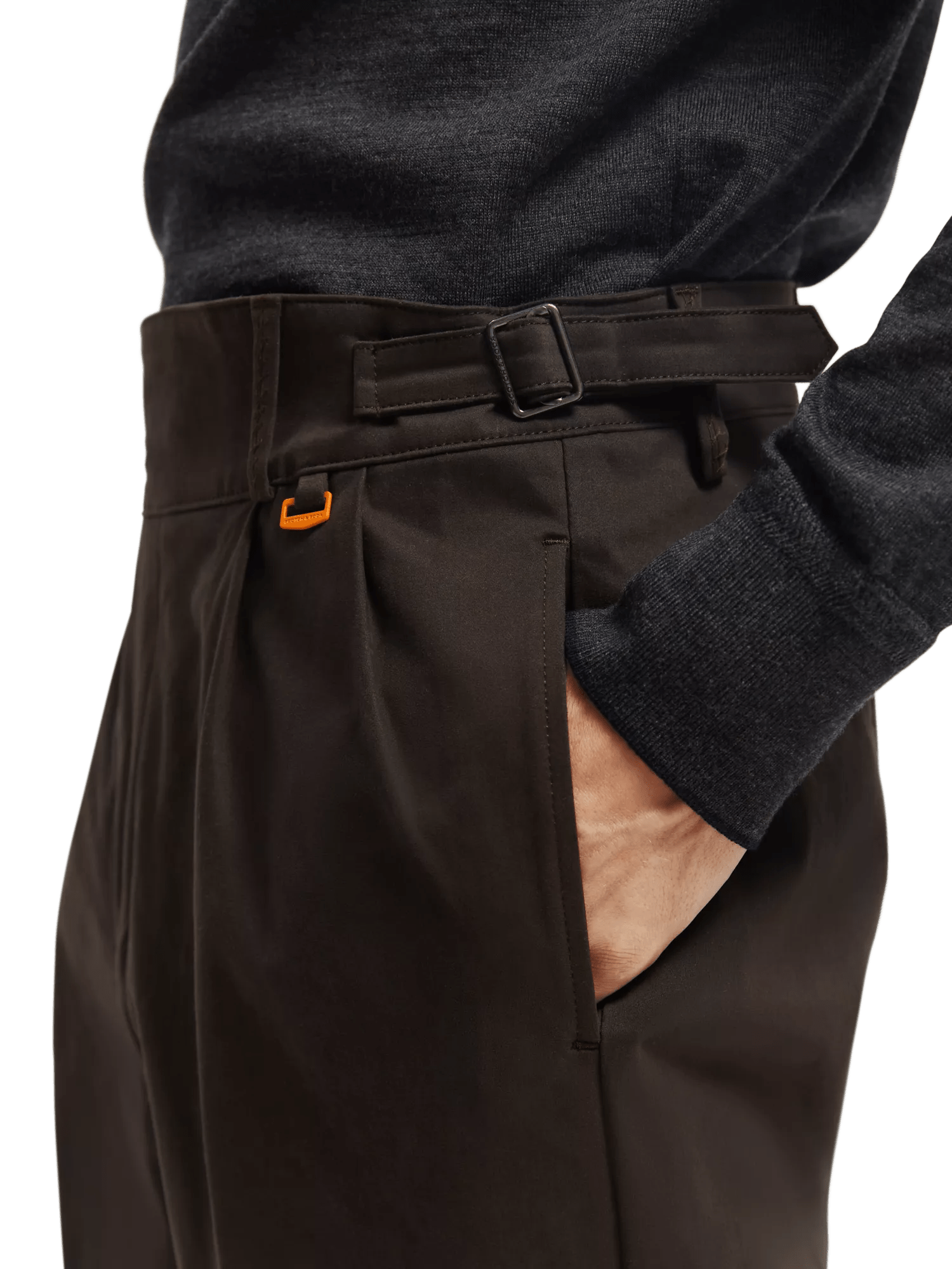 Scotch & Soda Cotton pleated pant with waist detail NHD-DTL1