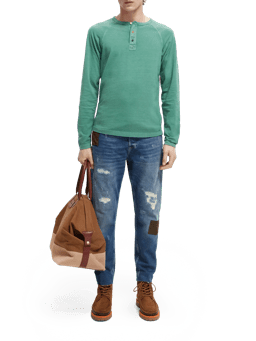 Scotch & Soda The Dean Loose Tapered Fit Jeans mit Patchwork-Design NHD-FNT