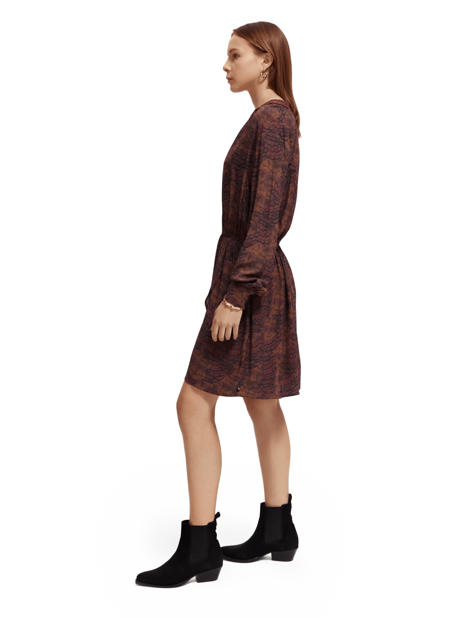 Scotch & Soda Mini-jurk met lange mouwen en V-hals MDL-SDE