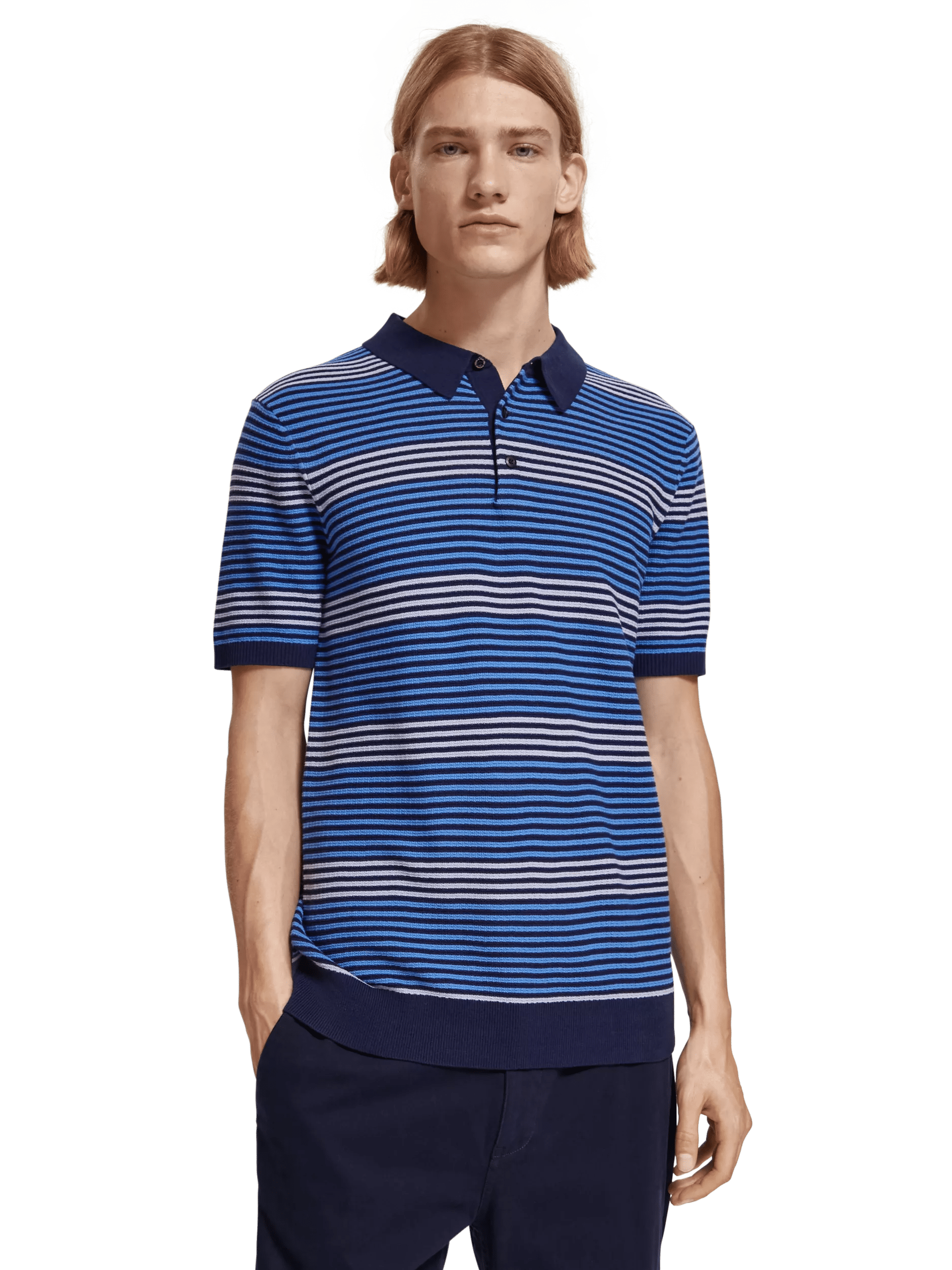 Scotch & Soda Striped knitted polo MDL-CRP
