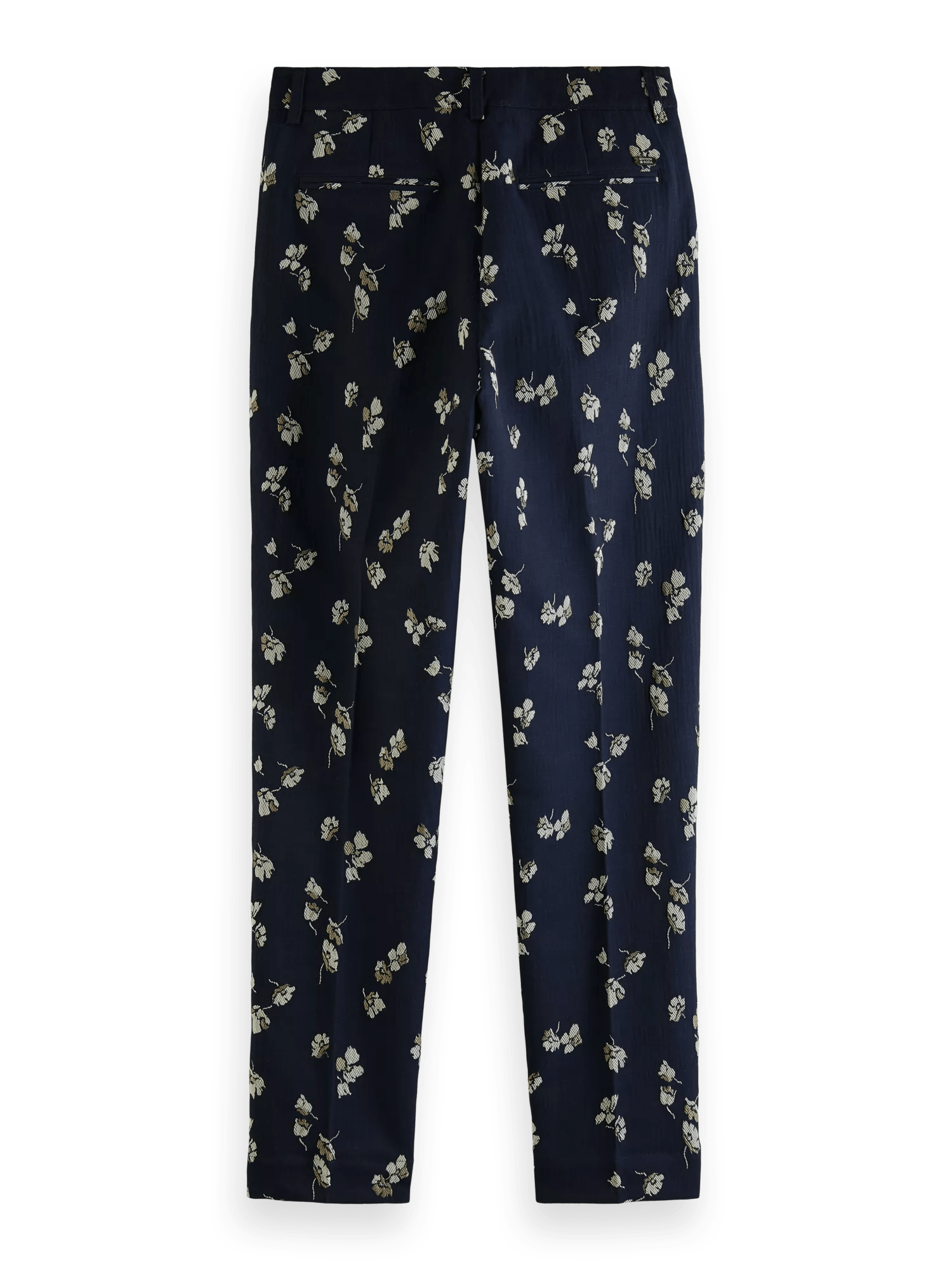 Scotch & Soda Lowry - Mid-rise slim jacquard floral trousers BCK