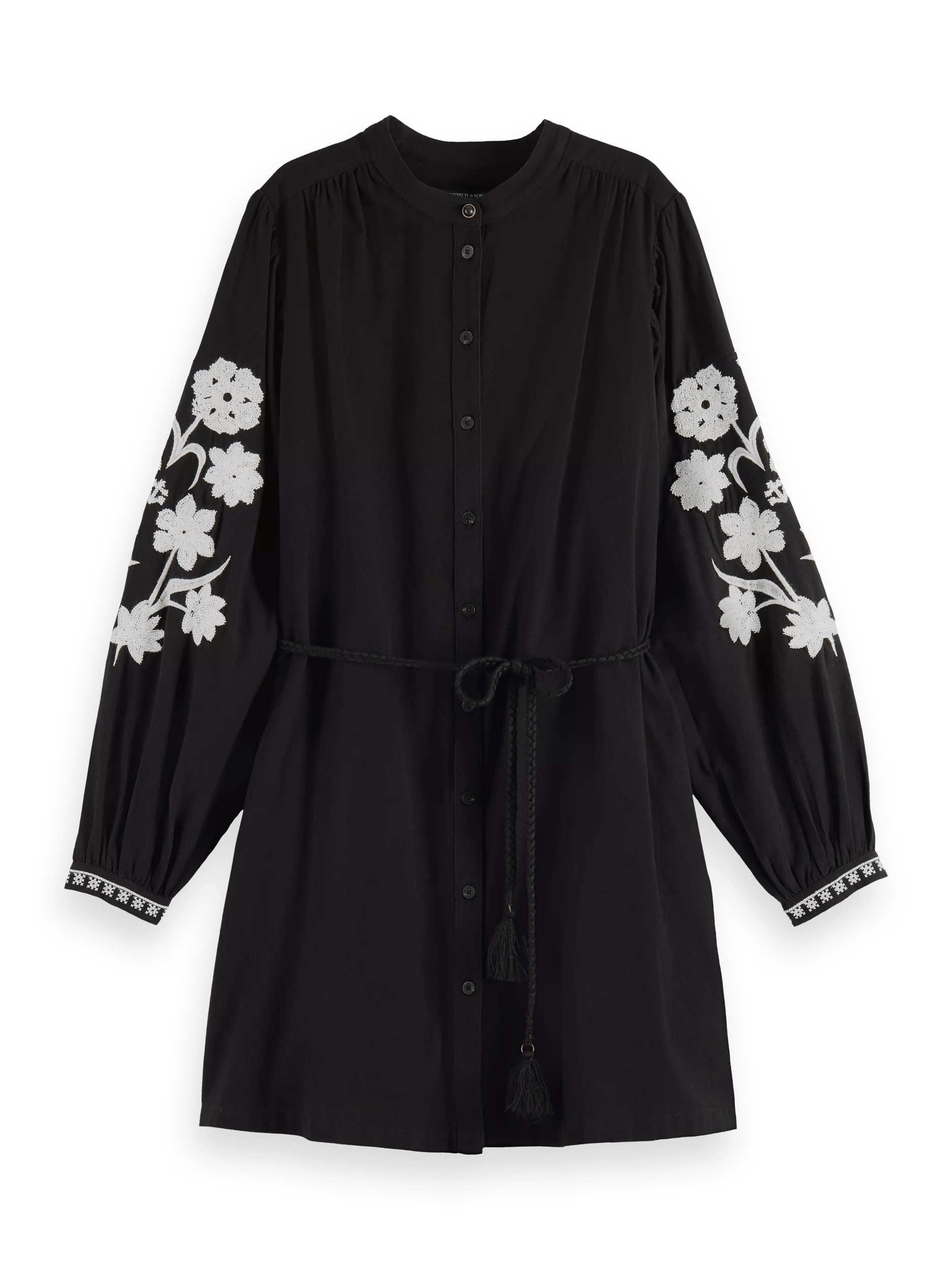 Scotch & Soda Mini shirt dress with sleeve embroidery FNT