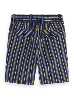 Scotch & Soda Longer length - Yarn-dyed stripe seersucker shorts BCK