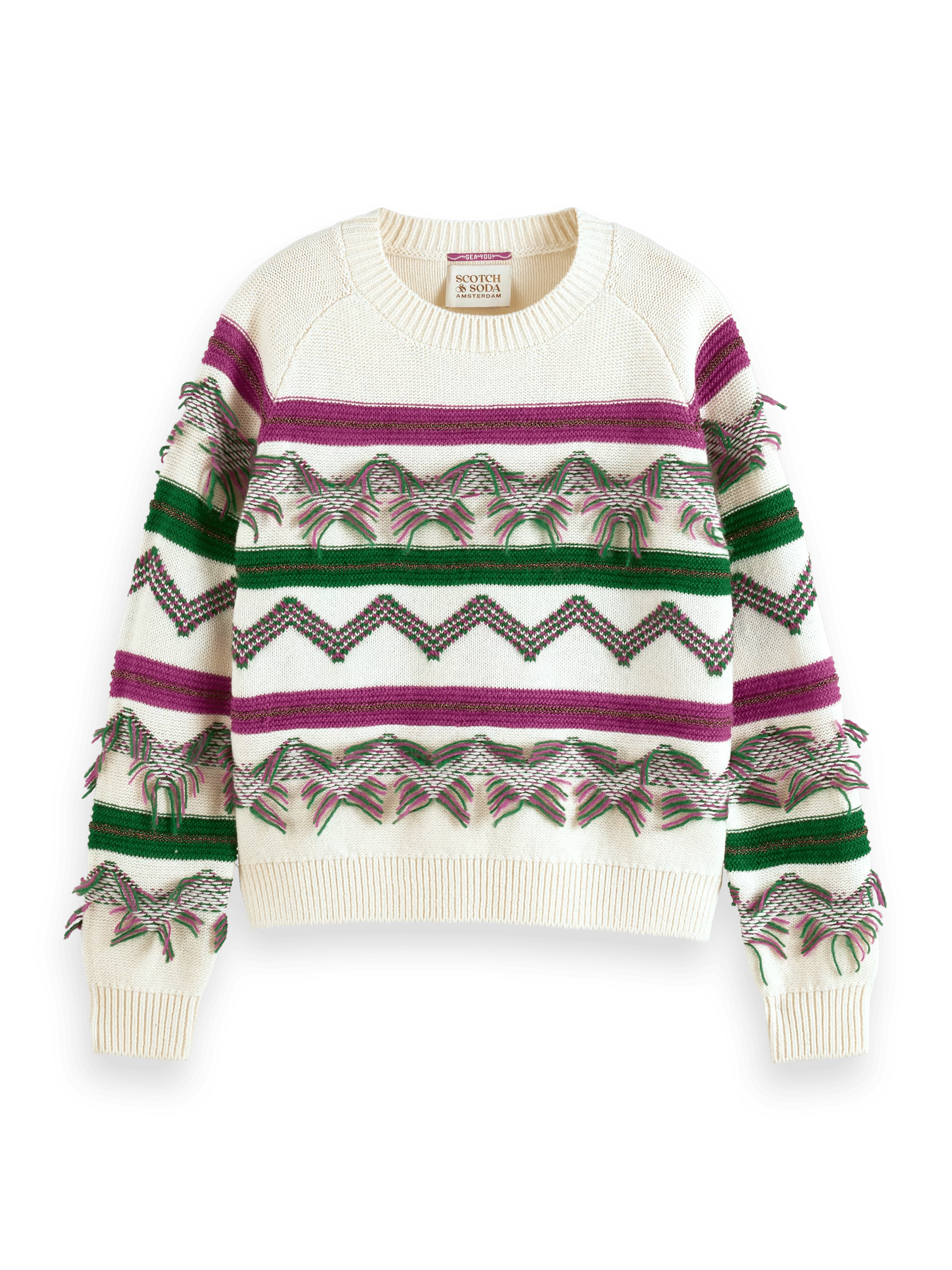 Scotch & Soda Fringe jacquard sweater FNT