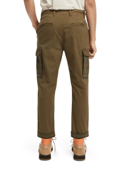 Scotch & Soda Loose tapered-fit garment-dyed cargo trousers NHD-BCK