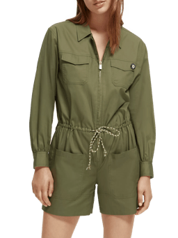 Scotch & Soda Short military jumpsuit in organic cotton NHD-CRP