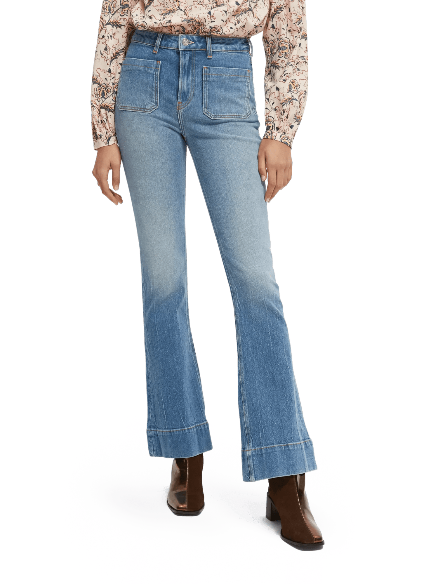 Scotch & Soda The Charm high-rise flared jeans NHD-CRP