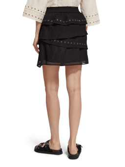 Scotch & Soda Ruffled mini skirt with eyelets MDL-BCK