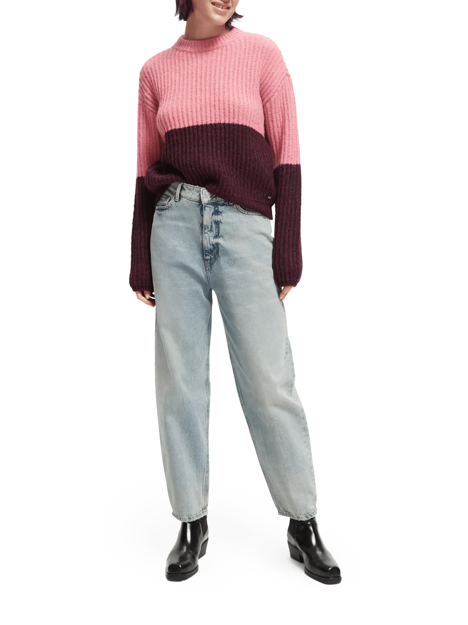 Scotch & Soda Chunky knit colour-blocked sweater NHD-FNT