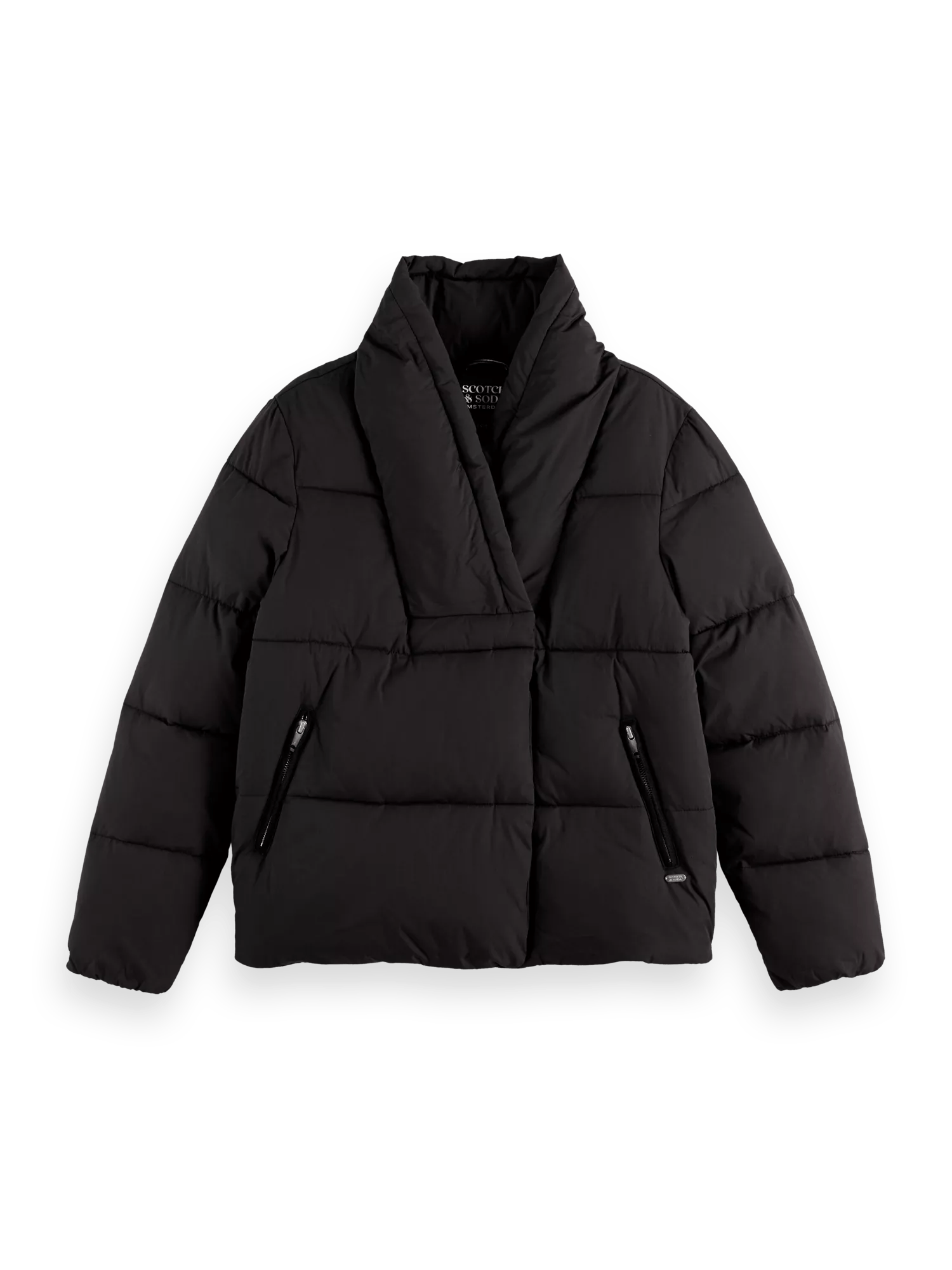 Scotch & Soda Asymmetrical V-neck puffer jacket FNT