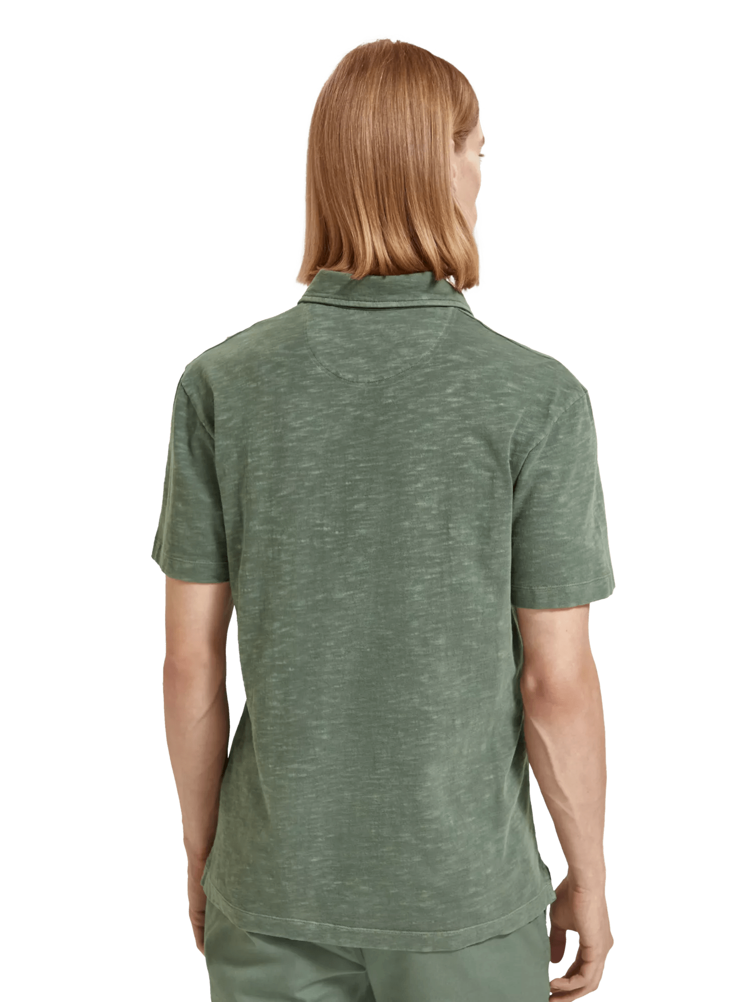 Scotch & Soda Garment-dyed jersey polo in Organic Cotton 174564_1081_MDL_BCK