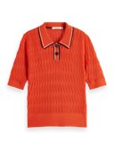 Scotch & Soda Knitted pointelle polo MDL-CRP