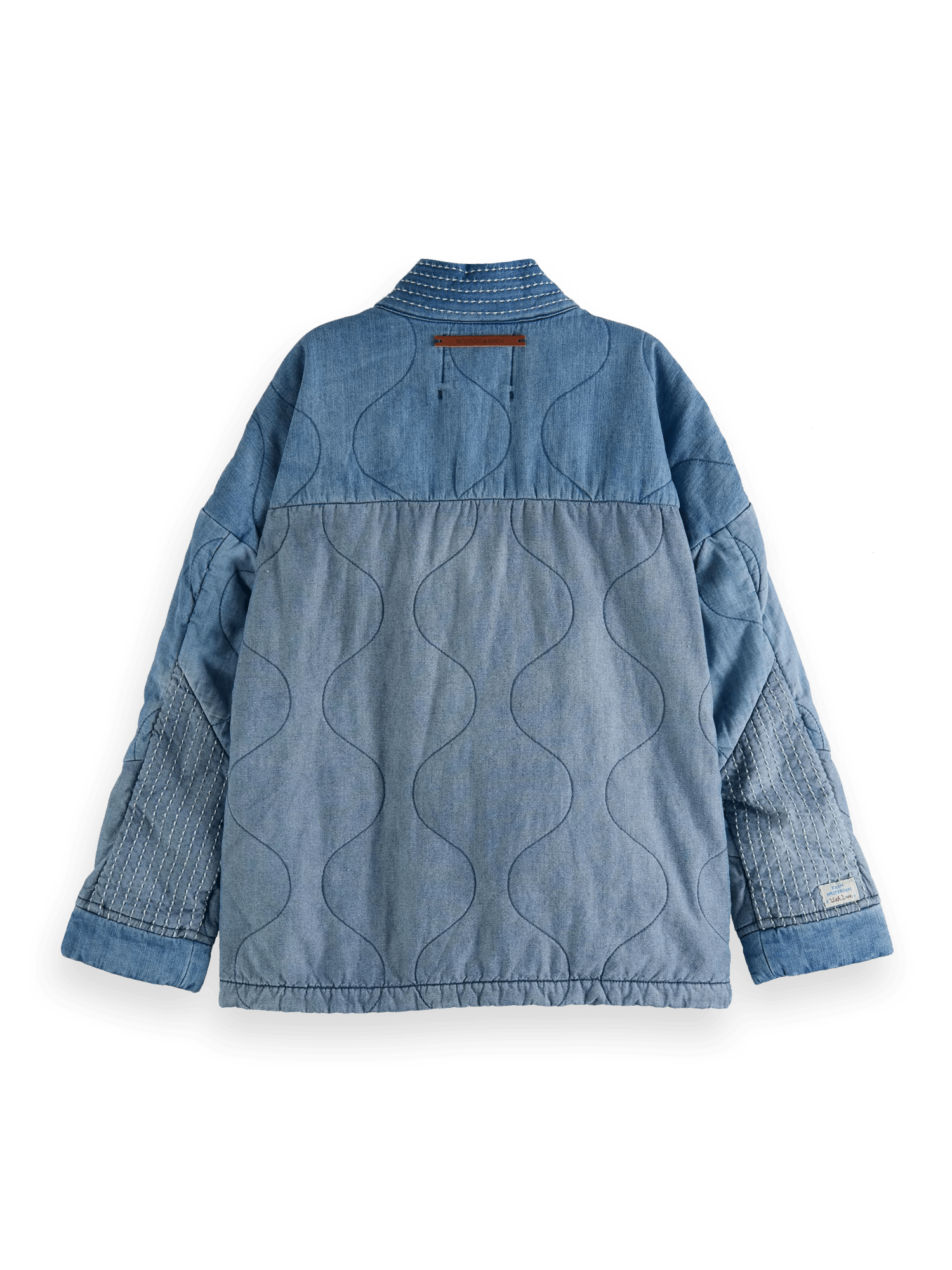 Scotch & Soda Lightweight quilted unisex denim kimono jacket BCK