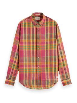 Scotch & Soda Light weight voile seersucker shirt in checks FNT