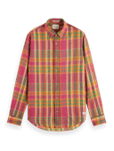 Scotch & Soda Light weight voile seersucker shirt in checks NHD-CRP