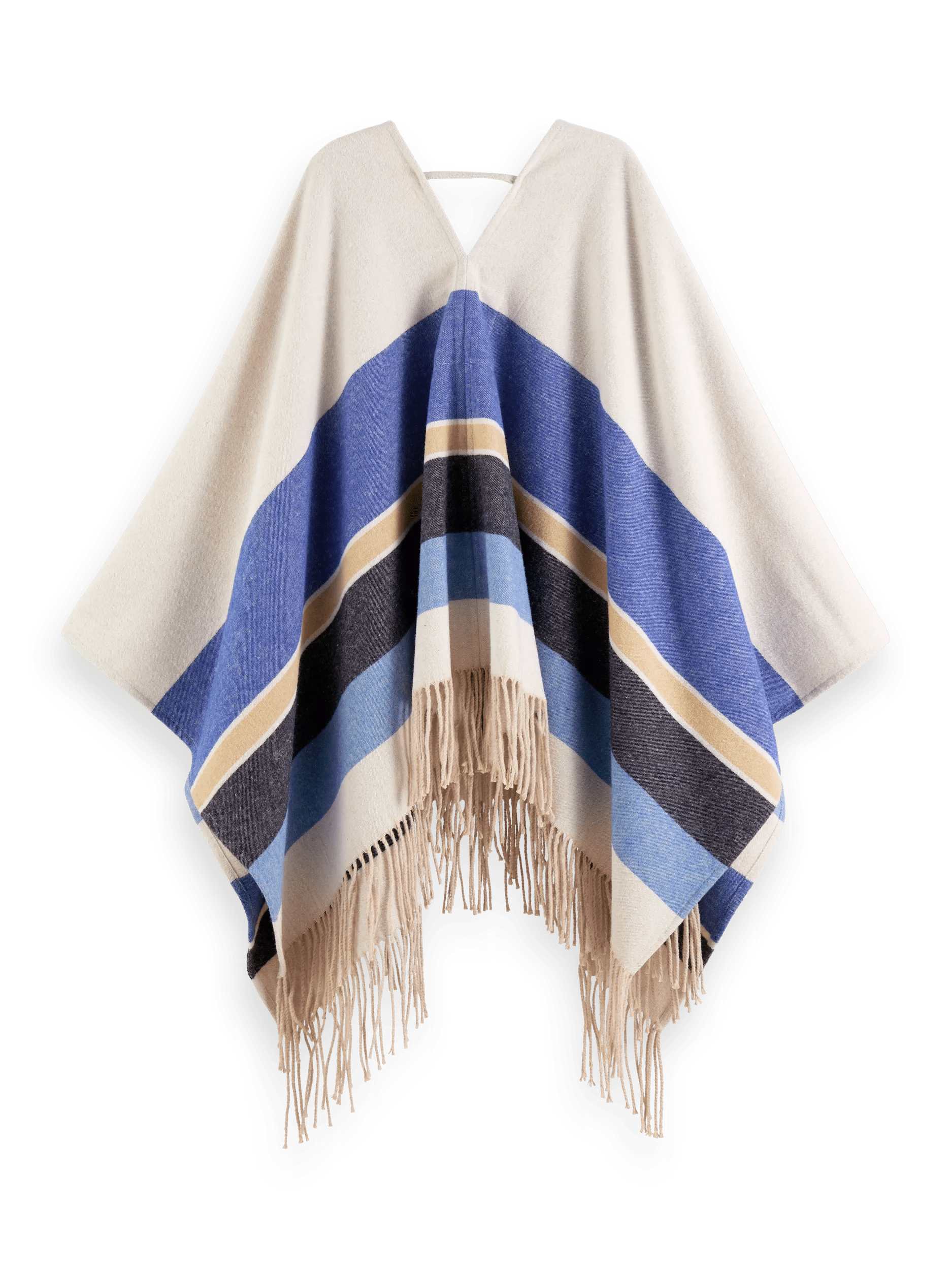Scotch & Soda Striped wool-blended poncho BCK