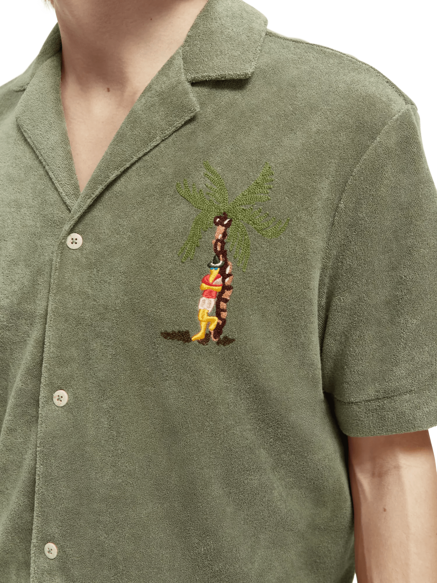 Scotch & Soda Toweling shirt with embroidery at chest NHD-DTL1