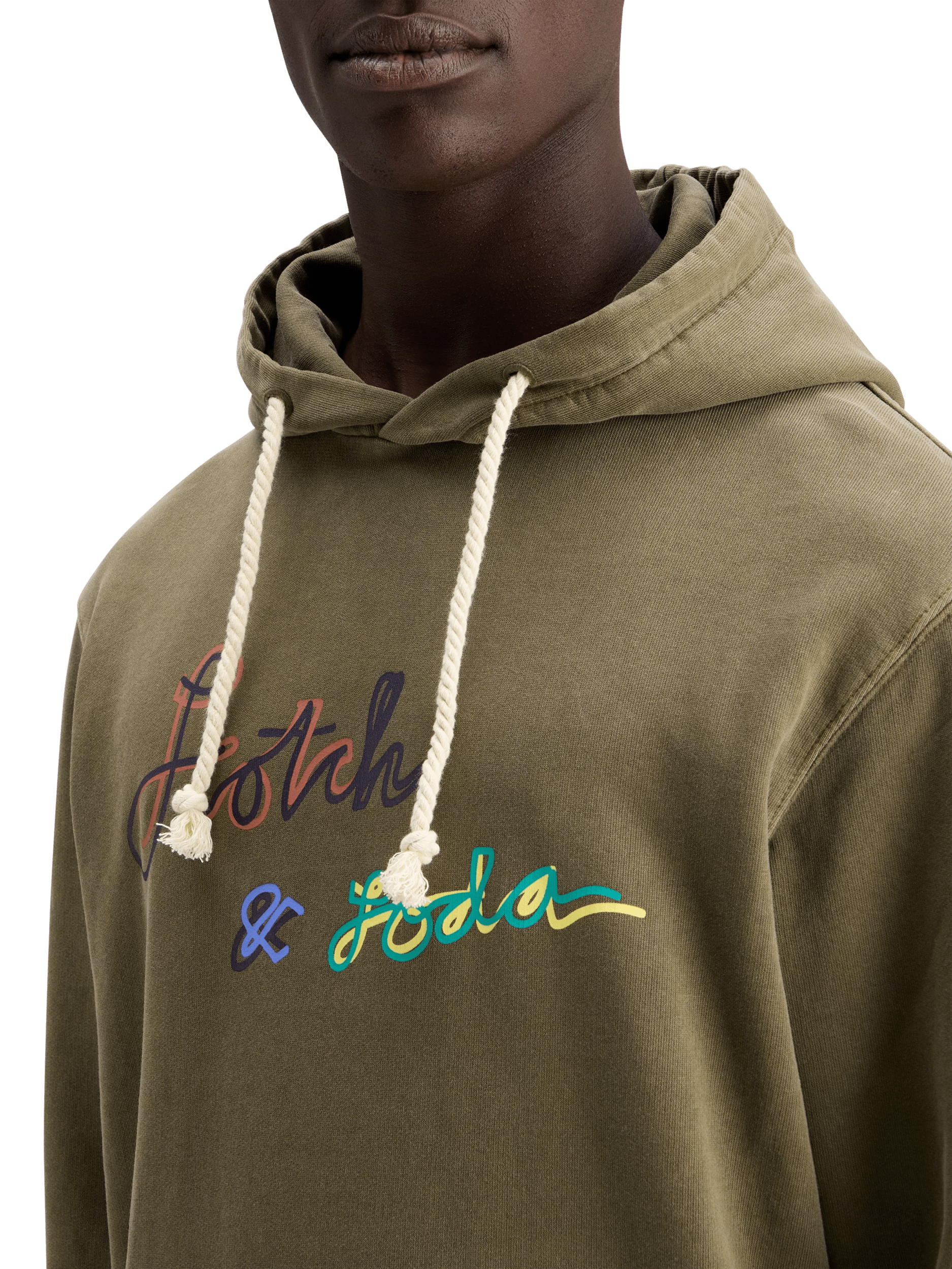 Scotch & Soda Garment-dyed logo hoodie MDL-DTL1