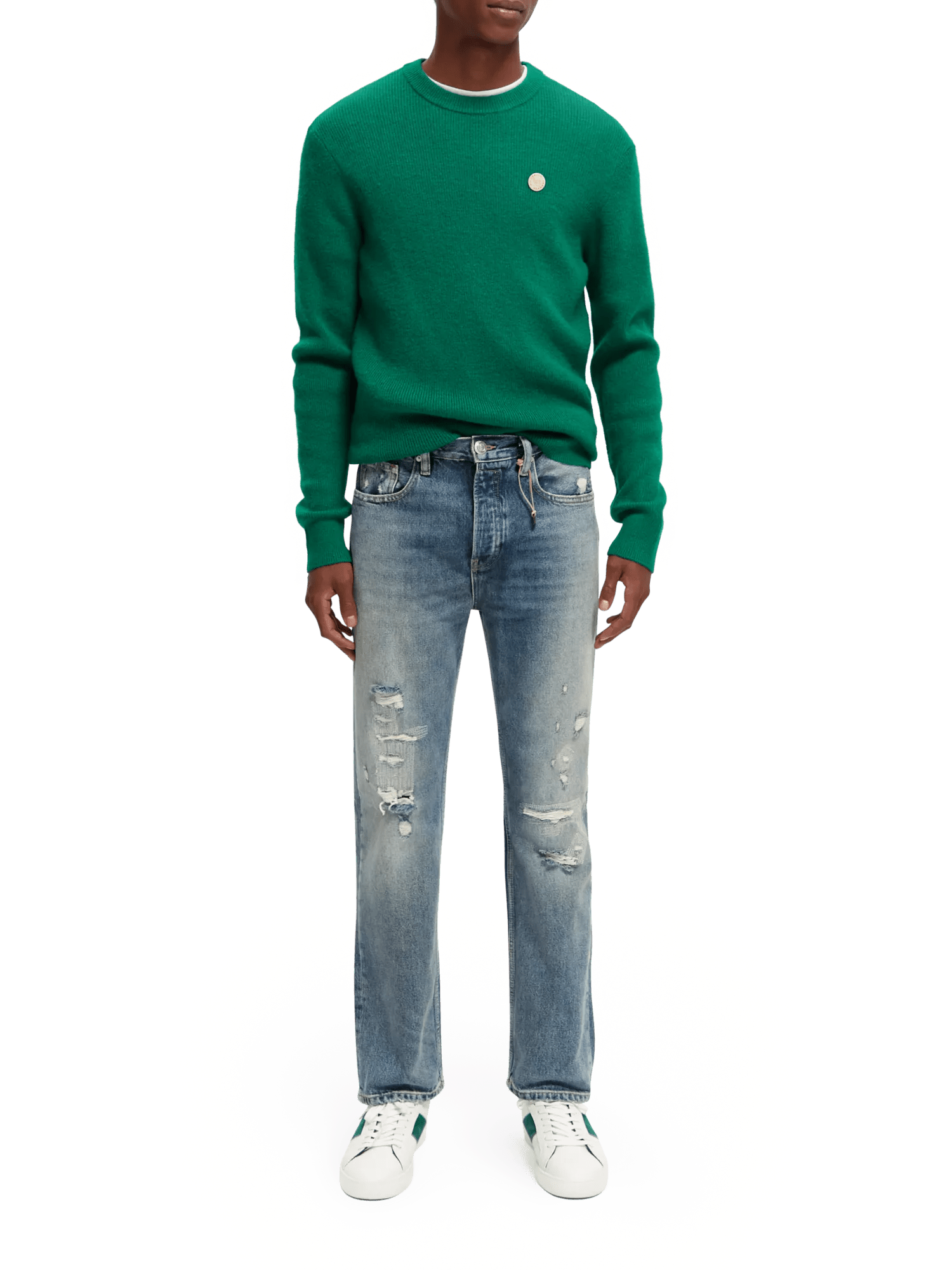 Scotch & Soda De Vert jeans met rechte pijpen en slijtage NHD-FNT