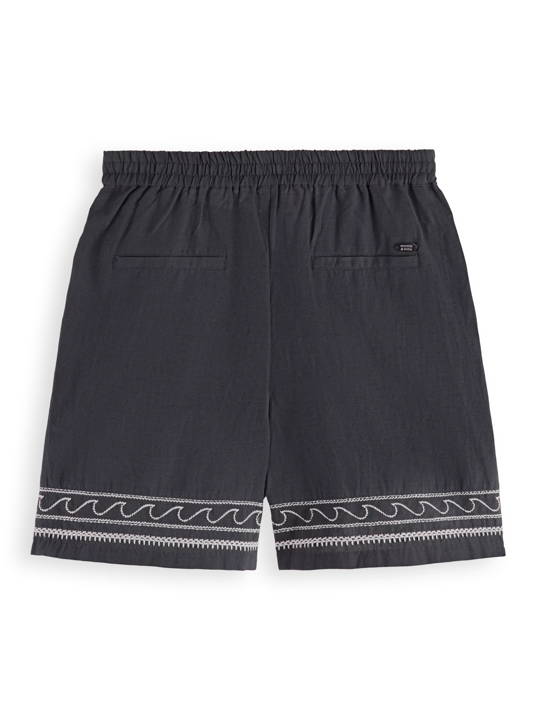 Scotch & Soda Embroidered high-rise shorts BCK