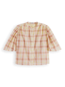 Scotch & Soda Plaid flutter sleeve shirt NHD-CRP