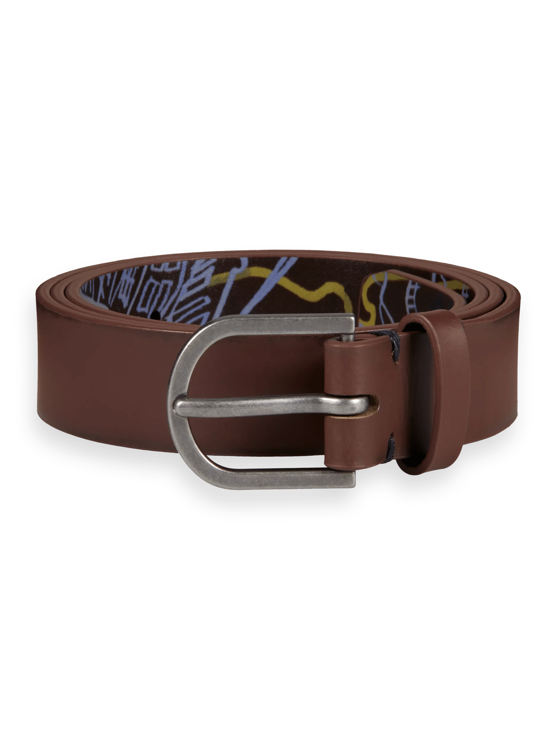Scotch & Soda Recycled leather belt with printed lining FNT