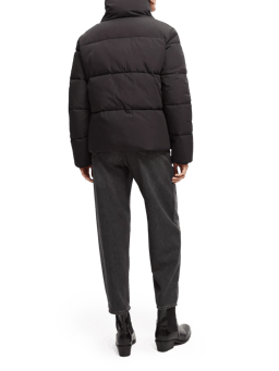 Scotch & Soda Asymmetrical V-neck puffer jacket NHD-BCK