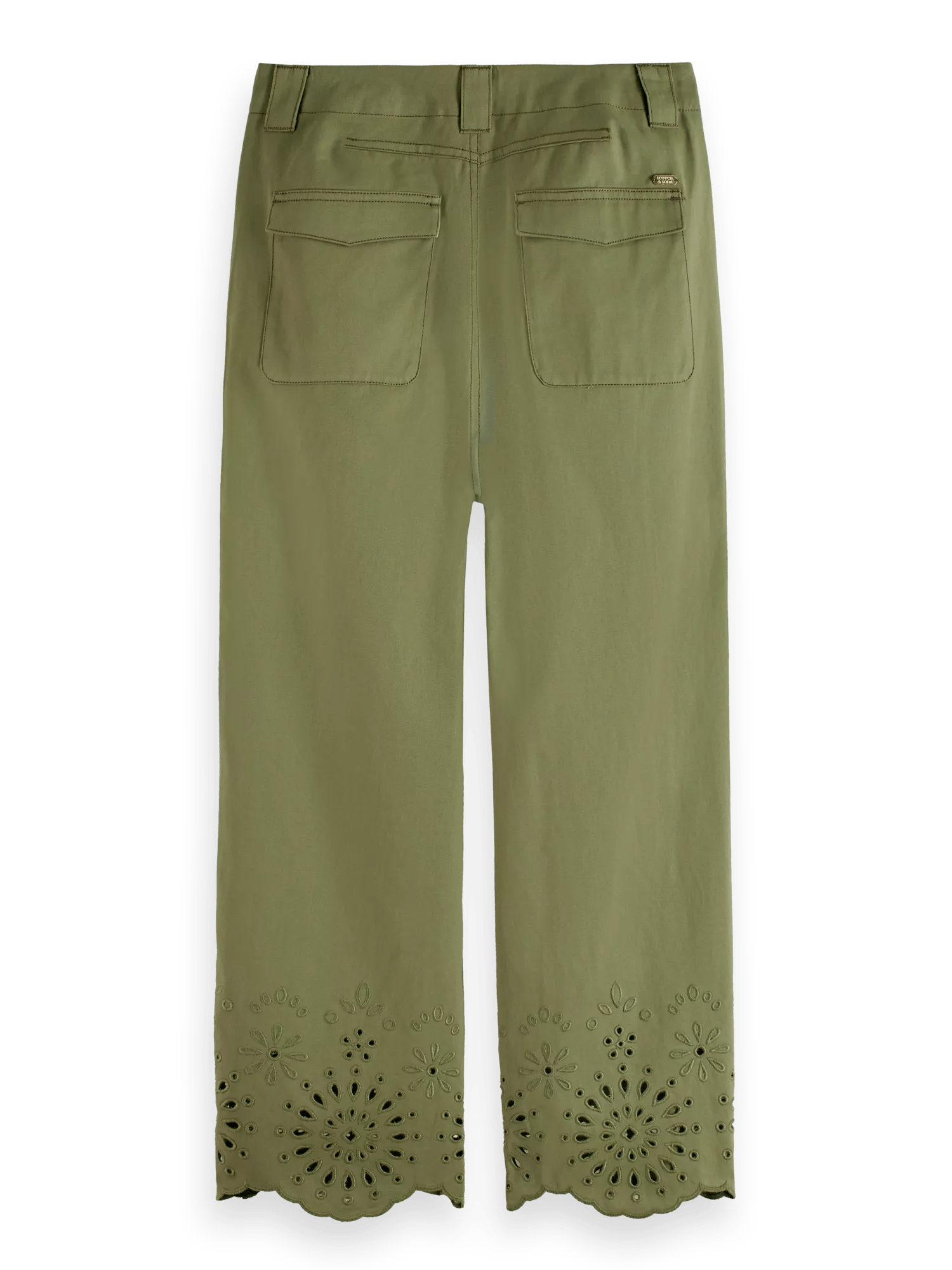 Scotch & Soda Liv - High rise straight leg embroidered cotton trousers BCK