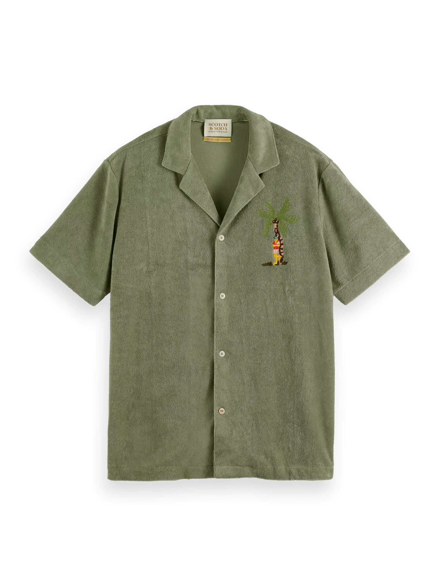Scotch & Soda Toweling shirt with embroidery at chest FNT