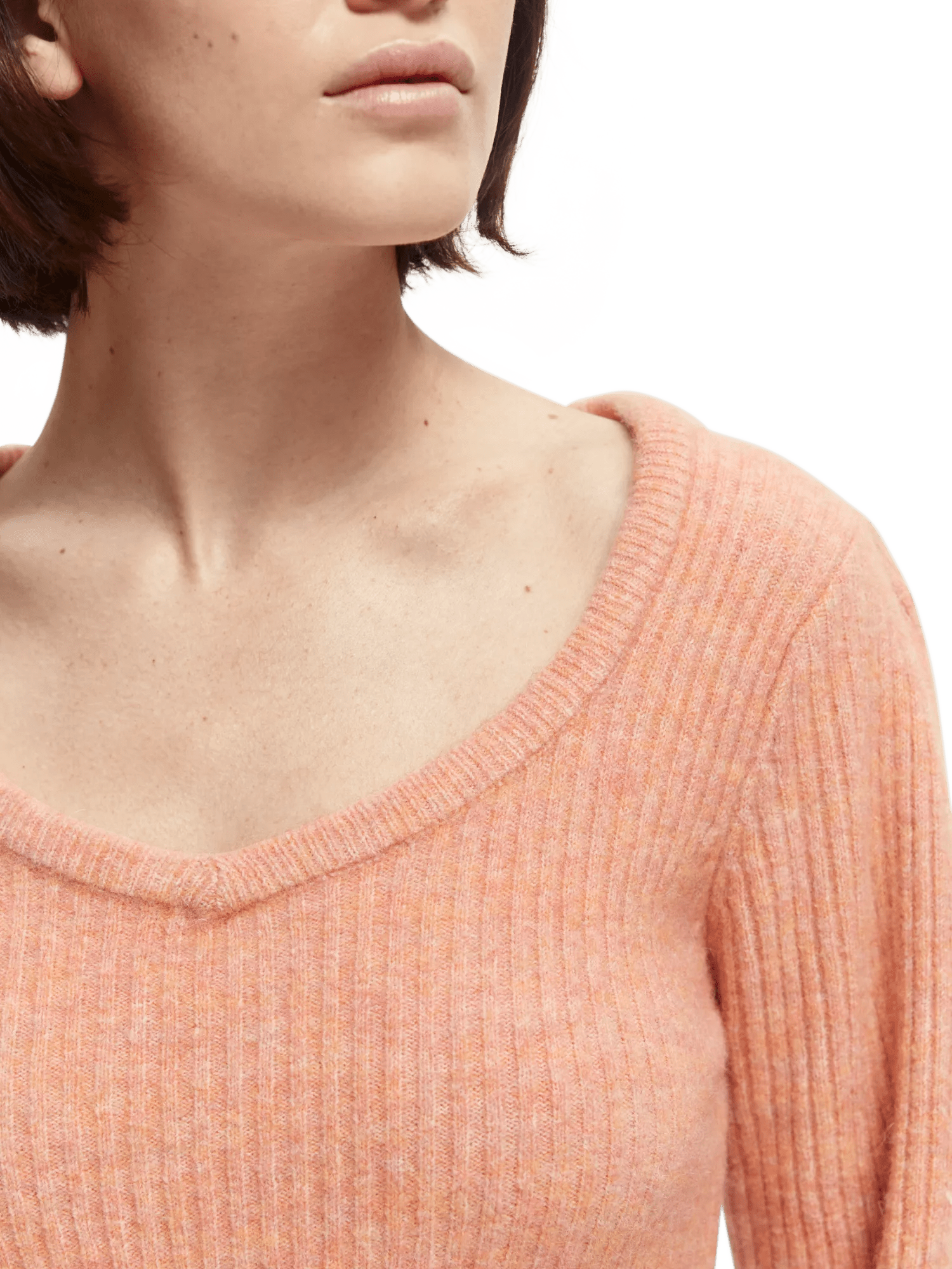 Scotch & Soda Slim fit V-neck puffed sleeve sweater NHD-DTL1
