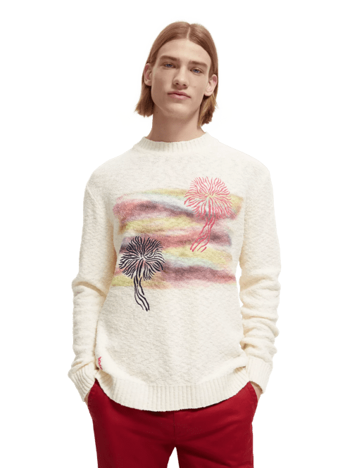artwork crewneck sweater - maat xxl - multicolor - vrouw - scotch & soda trui