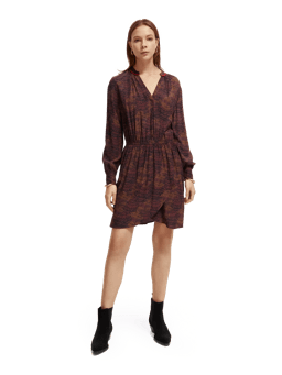 Scotch & Soda Mini-jurk met lange mouwen en V-hals MDL-FNT