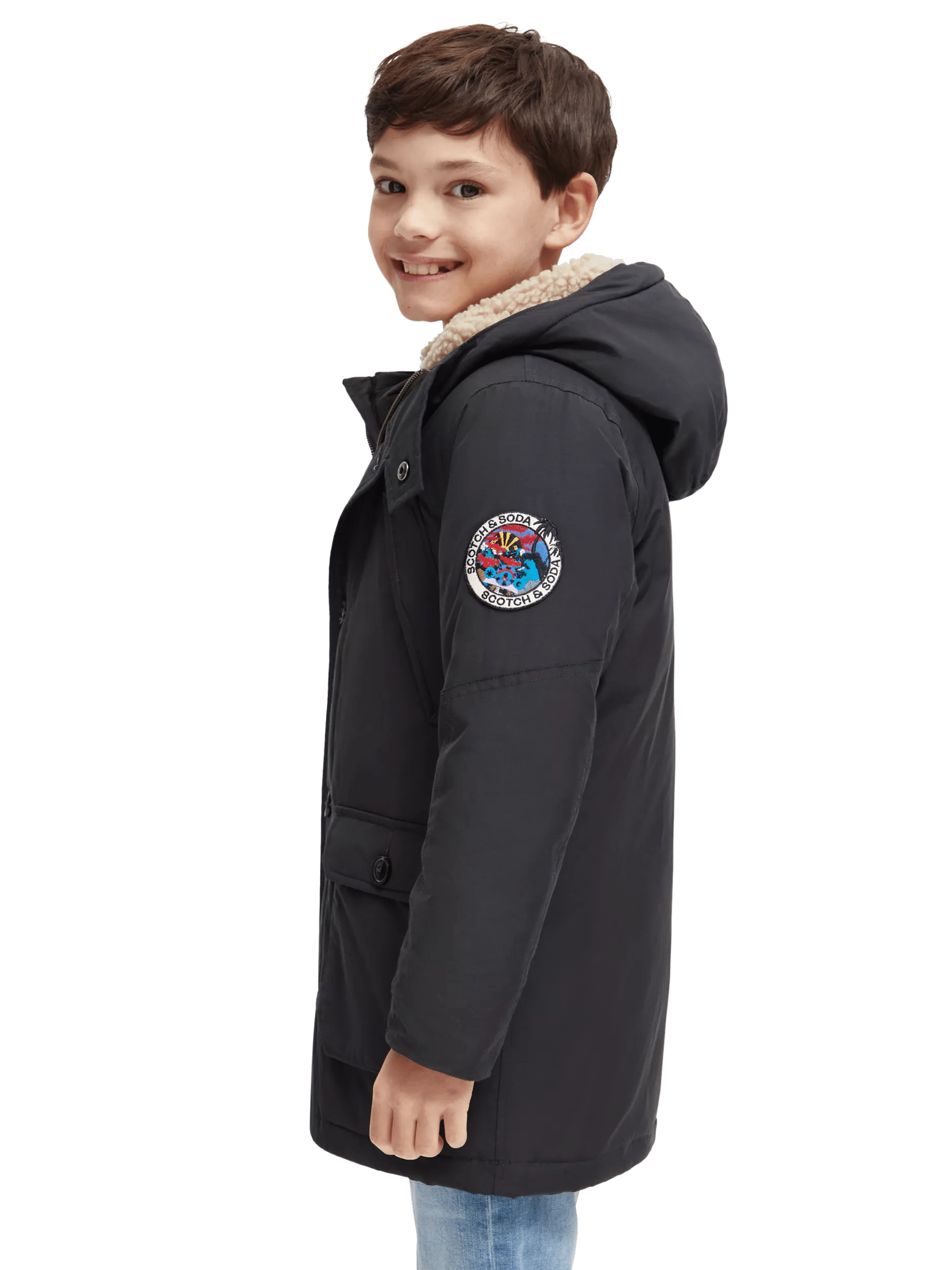 Scotch & Soda Longer length water repellent jacket with Repreve -  filling MDL-SDE