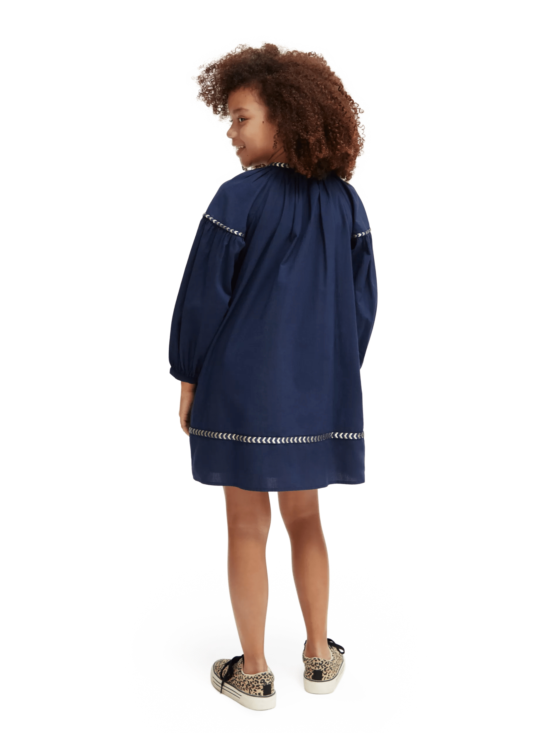 Scotch & Soda Long-sleeved glittering embroidery mini dress MDL-BCK
