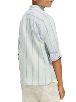 Scotch & Soda Yarn-dyed long-sleeved linen shirt NHD-BCK
