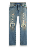 Scotch & Soda Ralston premium regular slim fit jeans van biologisch materiaal - Space Race NHD-CRP