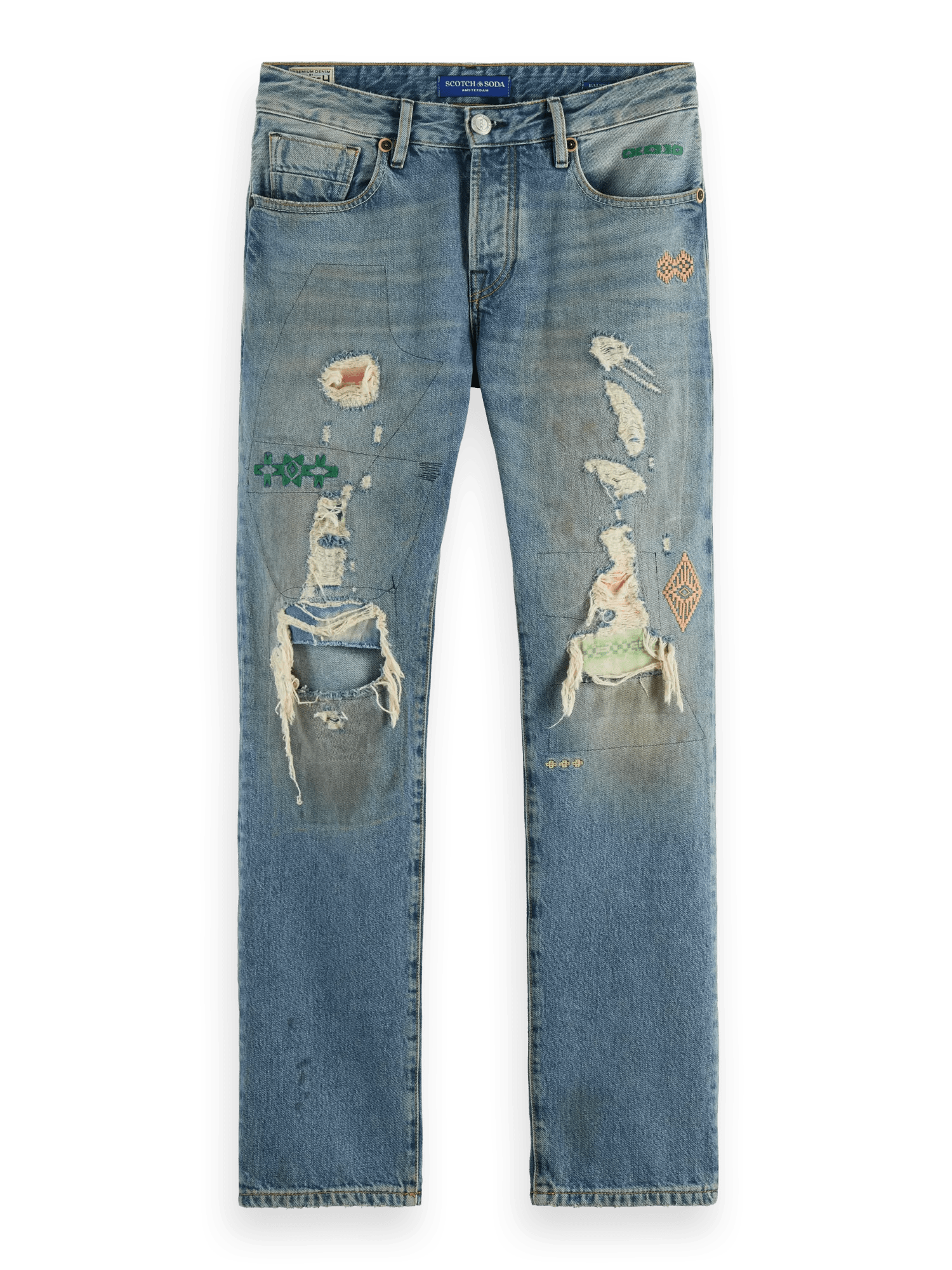 Scotch & Soda Ralston Regular Slim Fit Jeans aus hochwertigem Bio-Material – Space Race FNT