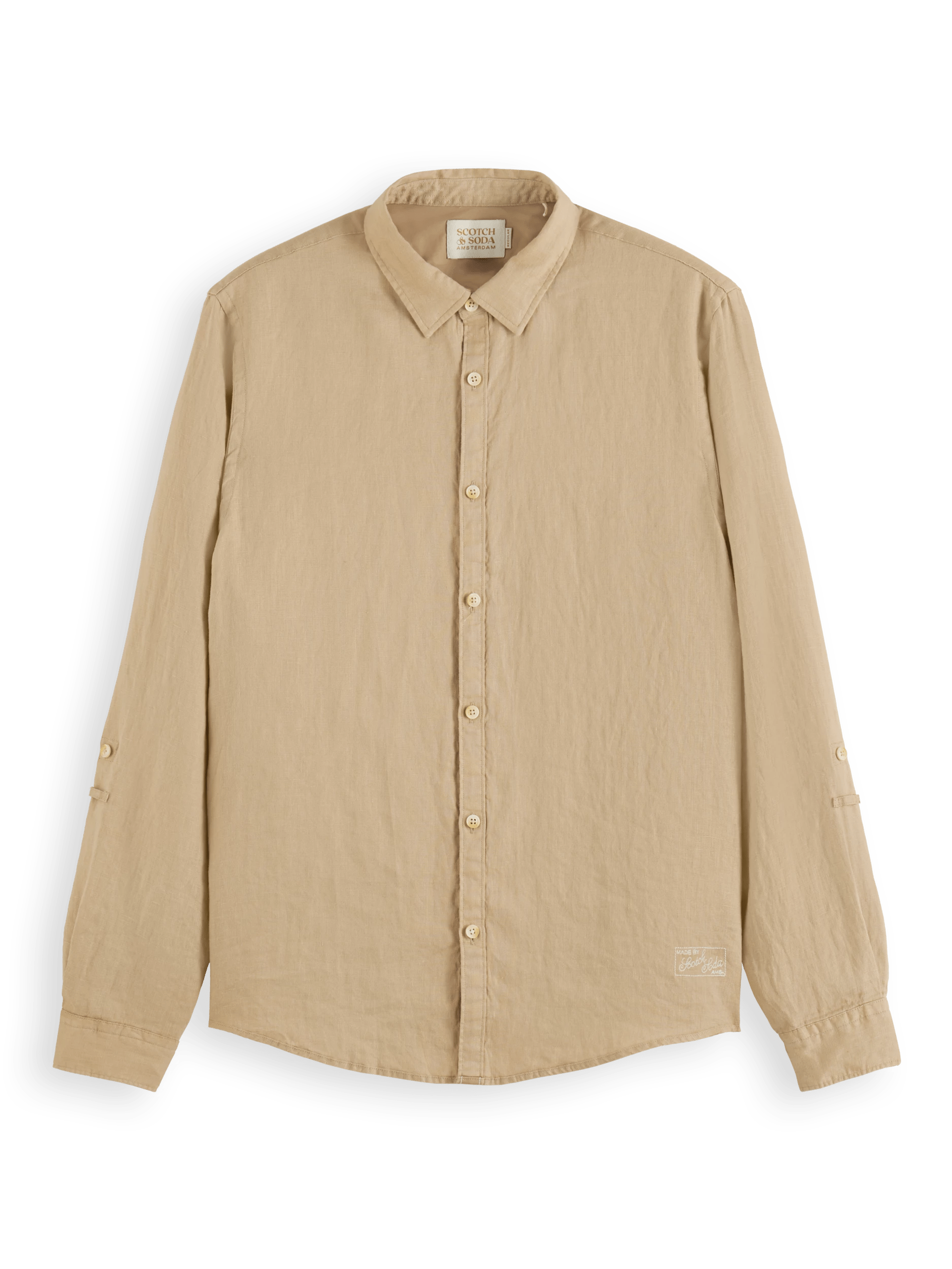 Scotch & Soda Linen shirt with sleeve adjustments DTL1