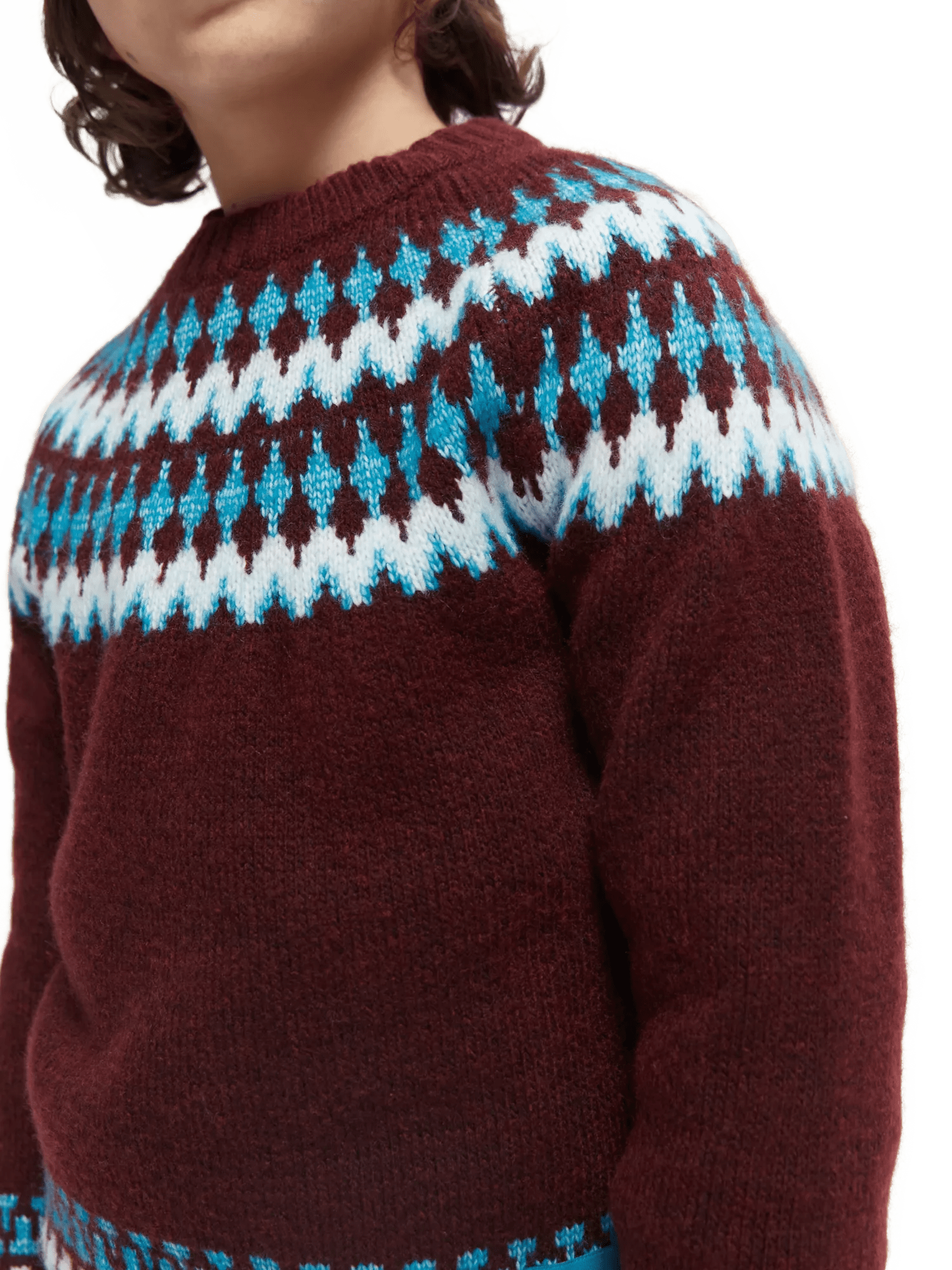 Scotch & Soda Intarsia knitted crewneck sweater NHD-DTL1