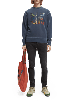 Scotch & Soda Garment-dyed graphic crewneck sweatshirt NHD-FNT