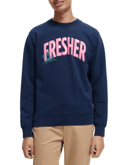 Scotch & Soda Fluorescent graphic crewneck sweatshirt NHD-CRP