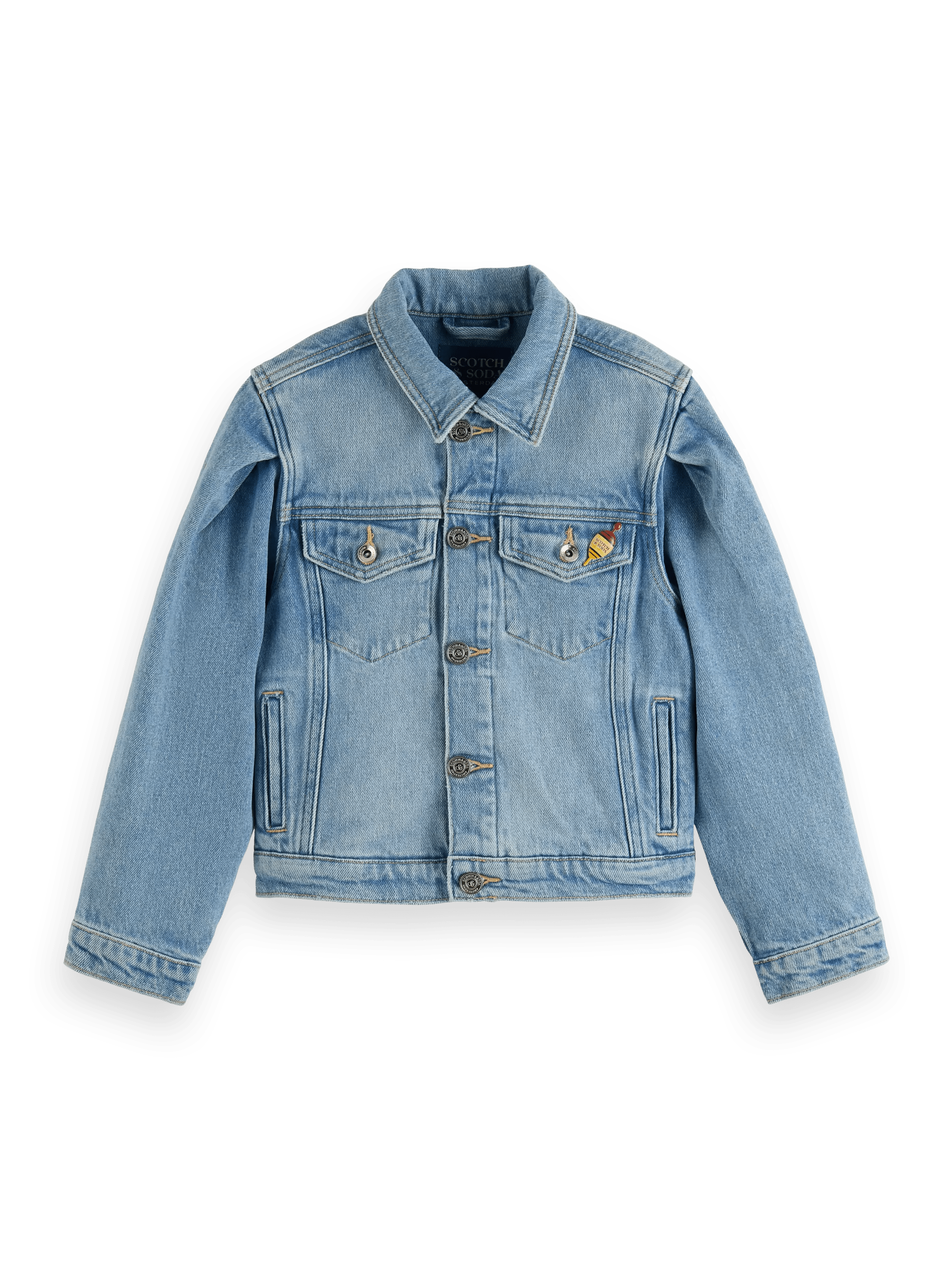 Scotch & Soda Denim trucker jacket with puff sleeves — All or Nothing FNT
