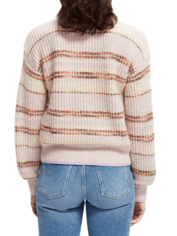 Scotch & Soda Fuzzy boxy-fit knitted cardigan NHD-BCK