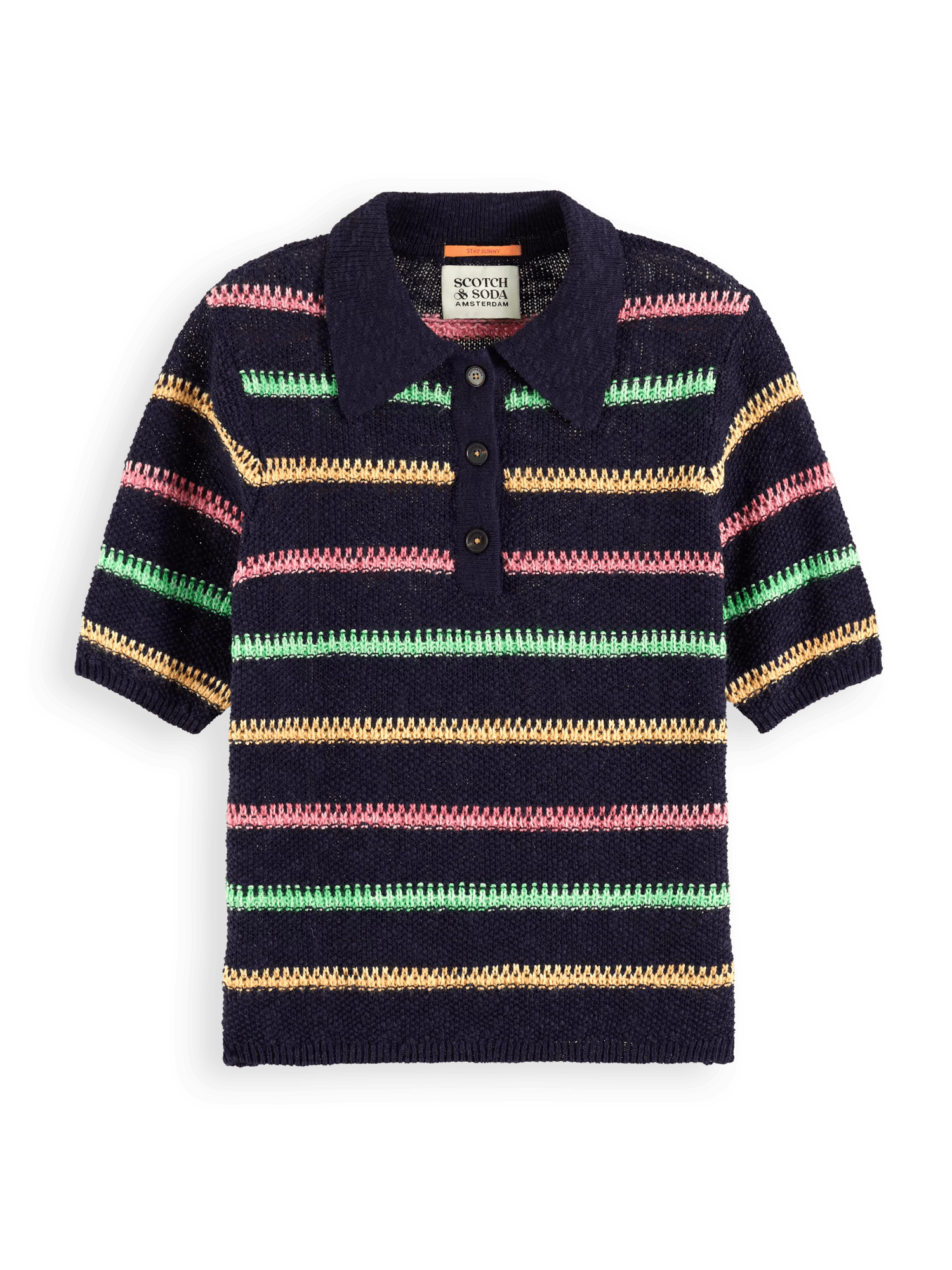 Scotch & Soda Stripe collared knitted pullover FNT